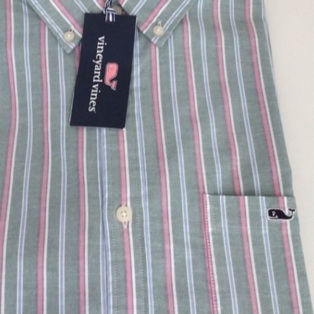 Vineyard Vines Mens Striped Oxford Stretch Long Sleeve Button Down Shirt NWT